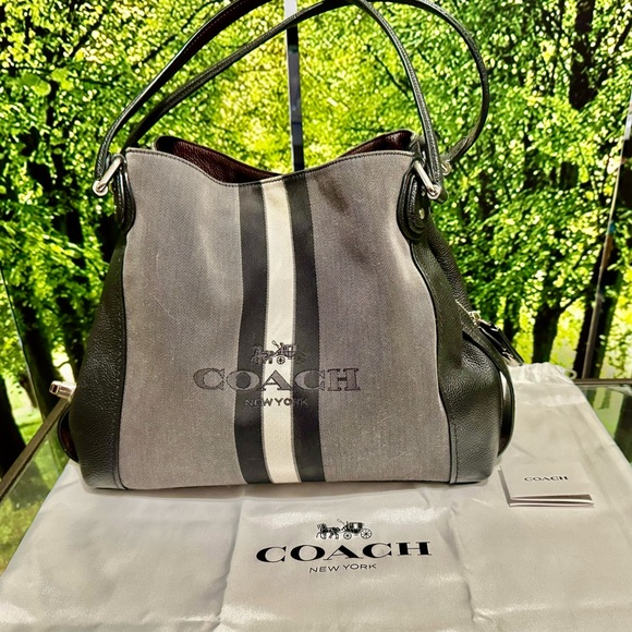 Coach Purse Black White - Picture 2 of 8